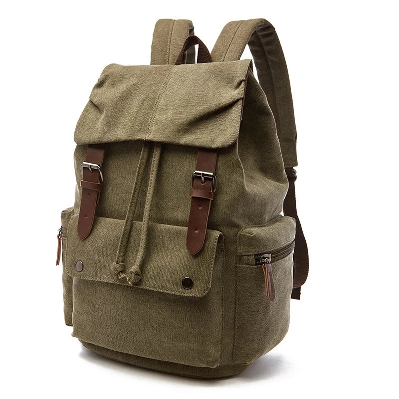 Vintage Canvas Backpack: Stylish Unisex Design, Spacious for Laptops