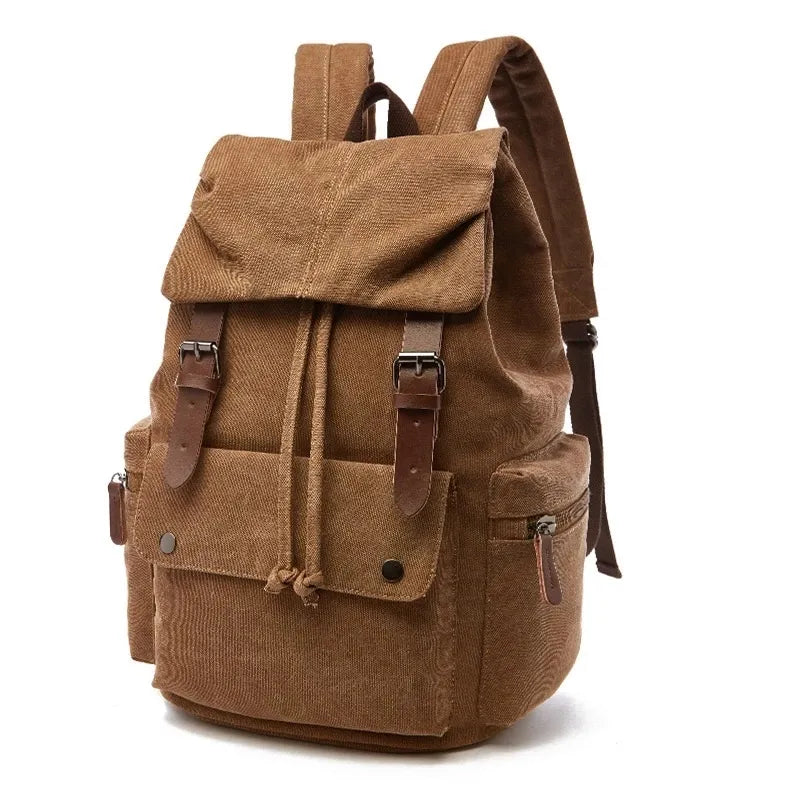 Vintage Canvas Backpack: Stylish Unisex Design, Spacious for Laptops